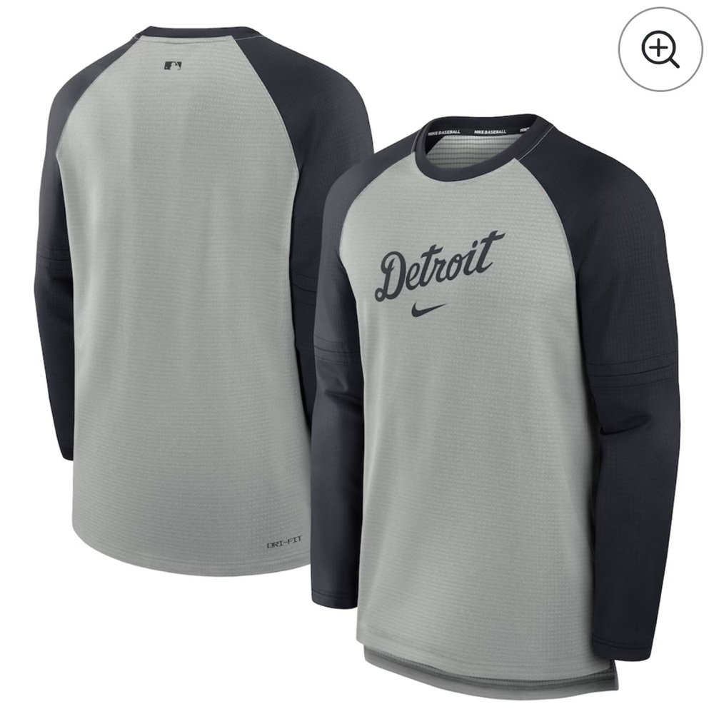 Detroit Tigers Game Time Raglan Performance Long Sleeve T-Shirt NWT